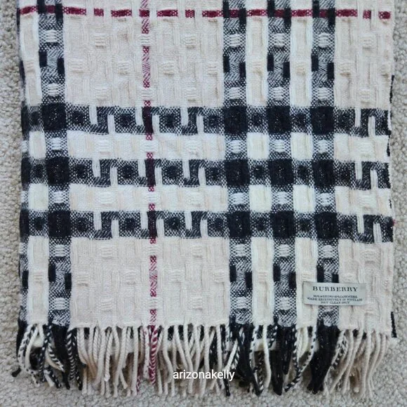 Burberry Merino Cashmere Woven Plaid Scarf - Picture 16 of 16